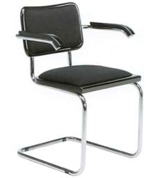 Show details for Marcel Breuer Cesca cantilever chair with armrests (1928) Picture of Marcel Breuer Cesca cantilever chair with armrests (1928)