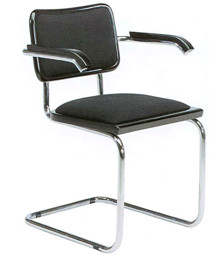 Show details for Marcel Breuer Cesca cantilever chair with armrests (1928) Picture of Marcel Breuer Cesca cantilever chair with armrests (1928)