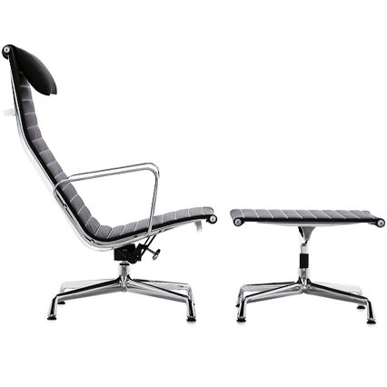Ảnh của Charles Eames Alu-Relax Chair mit Armlehnen & Hocker (1958)